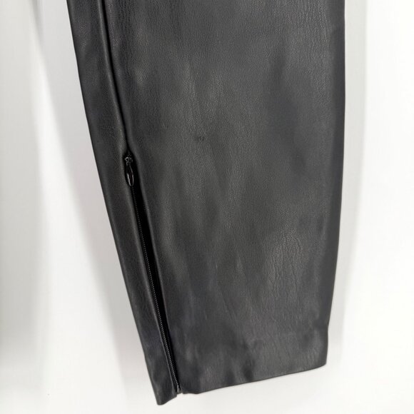 zara faux leather pants 7102 / 228 / 800 gathered waist detail black M - Picture 3 of 9